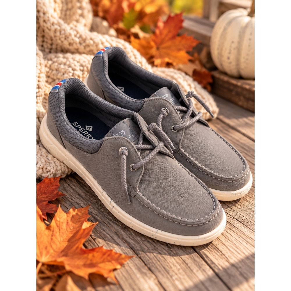 Sperry Women's 9 Gray Canvas Boat Shoes NWOT Lightweight Casual Sneaker
